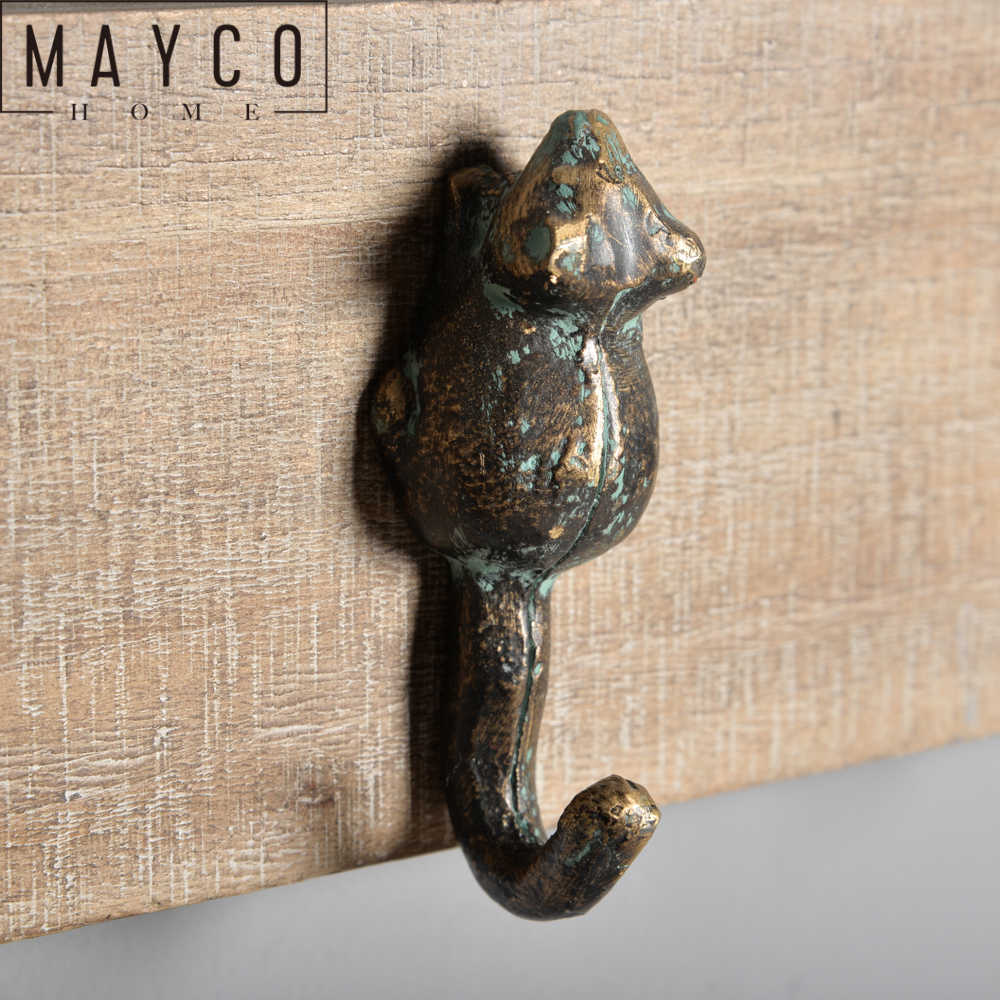 Mayco Rustic Cast Iron Flog and Dolphin Wall Hook Hanger Decor Beach Nautical Towel Holder
