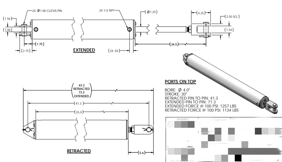 American Standard Stainless Steel Truck Linear Customized Pneumatic Air Cylinder