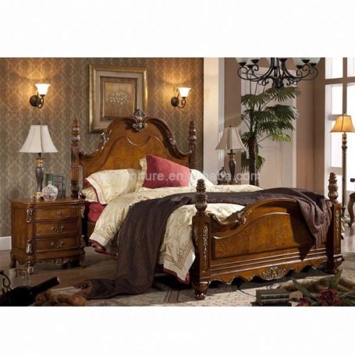 new classiccal solid wood double bed