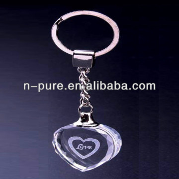 Diamond crystal heart shape keychain