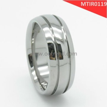 Classic rings,grooved titanium rings with polished finish