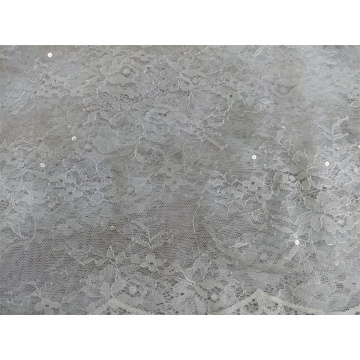 NYLON CHANTILLY LACE SEQUINS PD FOR HIGH QUALITY WOMEN' DRESS FABRIC