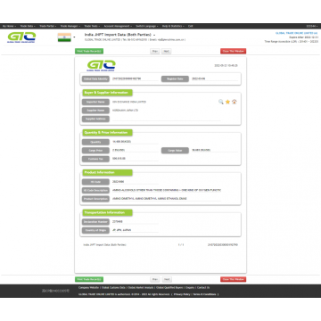 Data kastam India mengenai dimetil amino