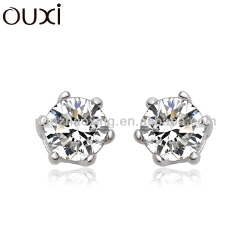 OUXI hot sale initial new fashion silver earrings 925