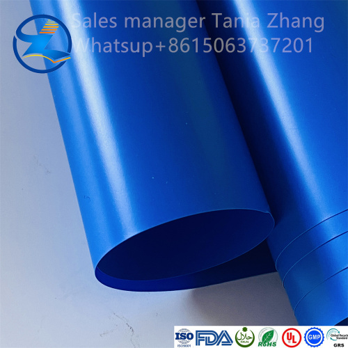 Roll plastik lembaran PVC yang disesuaikan biru lembut