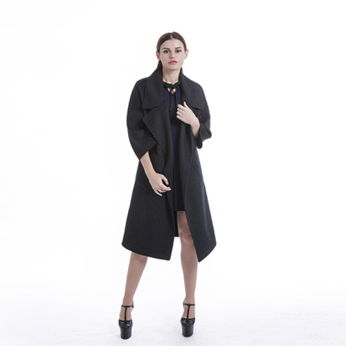 Long Black Cashmere windbreaker