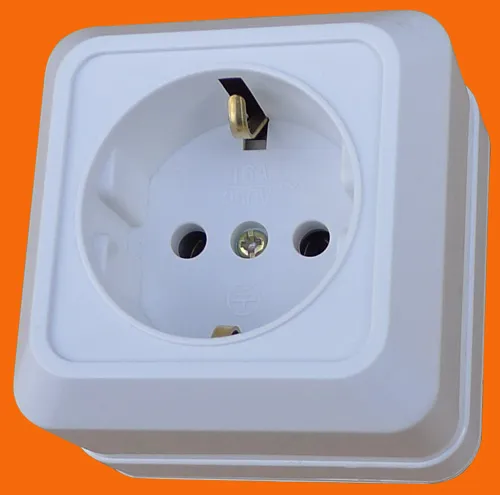 European Wall-Mounted Electrical Socket Single-Connected Ground Socket
