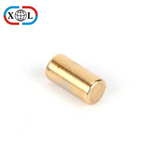 Gold plating cylinder neodymium magnet