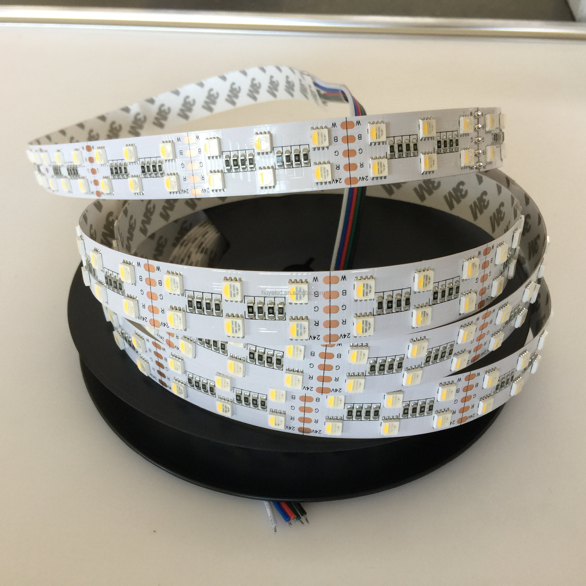 factory directly sell  SMD 5050  RGB + W   72 leds/m DC24V  one or two row 5 colors   led light strip