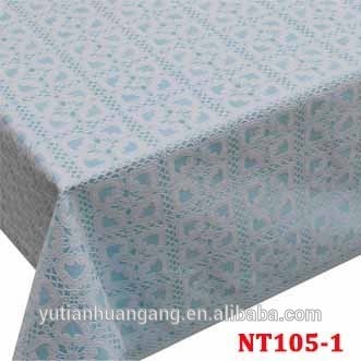 printed film lace tablecloth/ lace edge table cloth