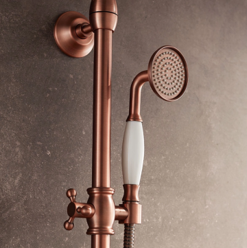 Brass retro shower set