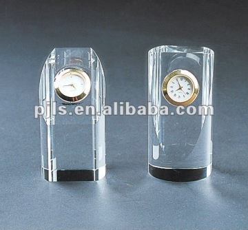 glass clock crystal clock paperweight