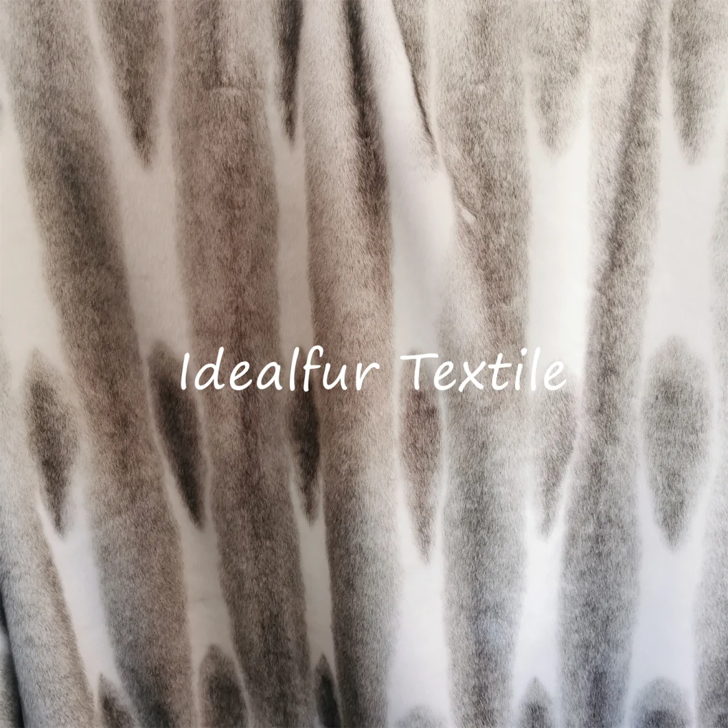 Luxury Mink Fake Fur with Printing Eco Fur