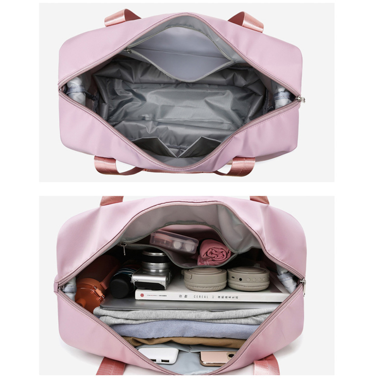 large capacity Pink travel duffle bag luggage storage bag yoga gym bags with shoe compartment sports