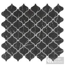 Lantern Shape Black Marble Recycled Glass Mosaic