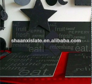 Blcak square slate cake plate