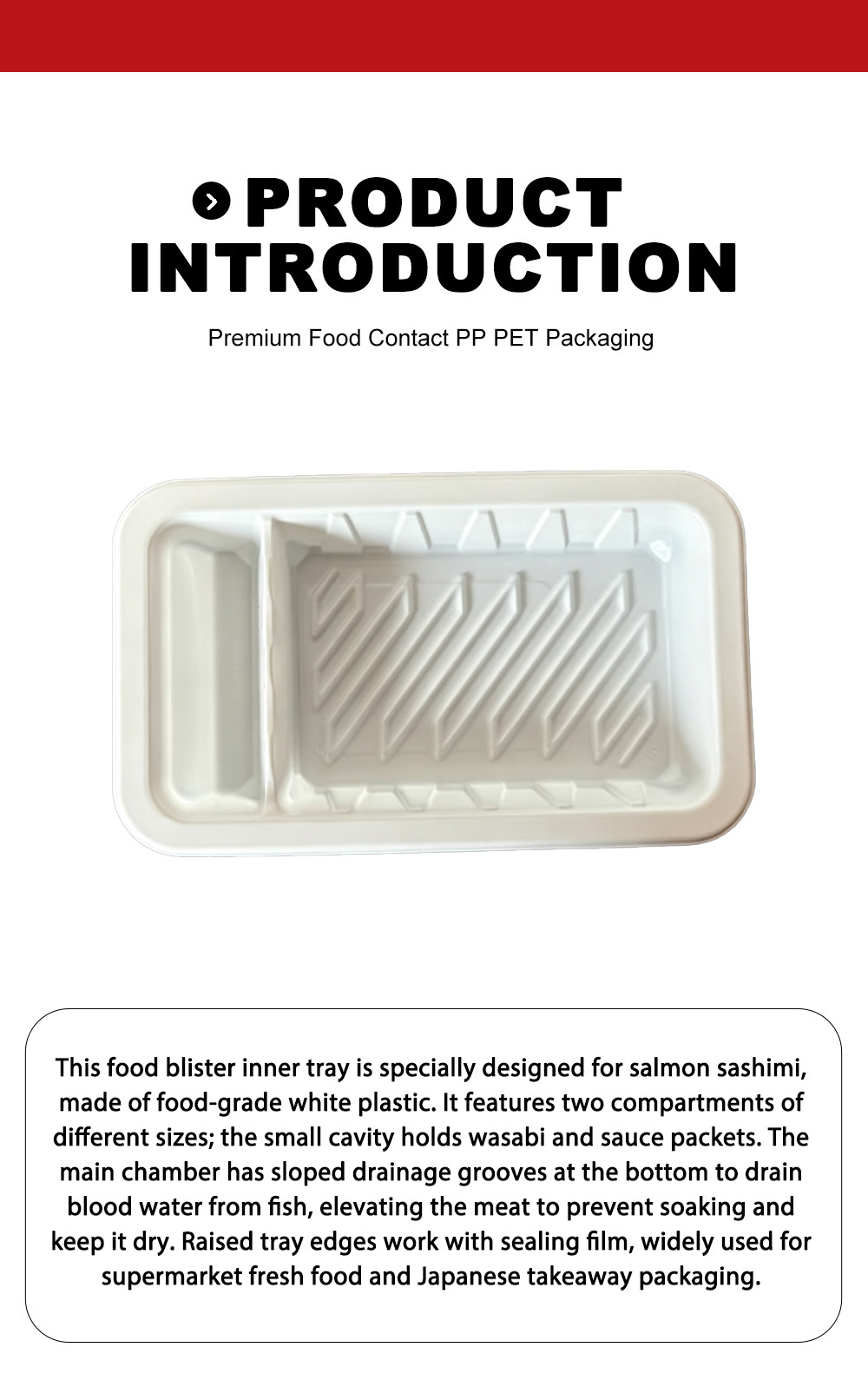 Внутренний лоток для сашими с лососем в блистерной упаковке X Salmon Sashimi Blister Inner Tray X