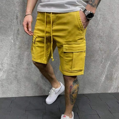 solid color casual cargo shorts