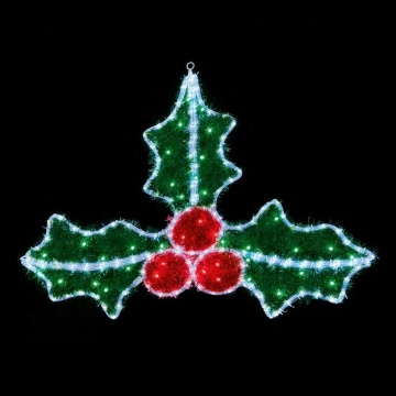 Christmas Holly LED Rope Light Silhouette