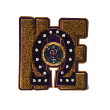 Chenille embroidery emblem patch for clothing