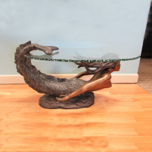 Indoor Decoration Bronze Mermaid Table