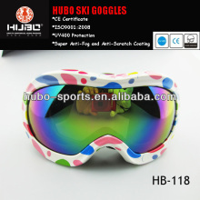 Colorful and beautiful down hill safety skiing goggles for kid