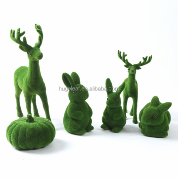 Artificial Moss Animal Garden Decorations - Flocking Topiary Animals in Multiple Shapes
