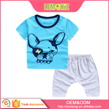 Baby clothes 1-6 years old fashion design cotton puppy pattern kid's favorite T-shirt and shorts set