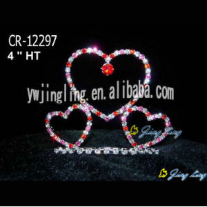 Wholesale Wedding Tiara Heart Rhinestone Pageant Crowns