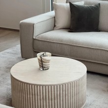 Classic Round Earth Tone Concrete Coffee Table