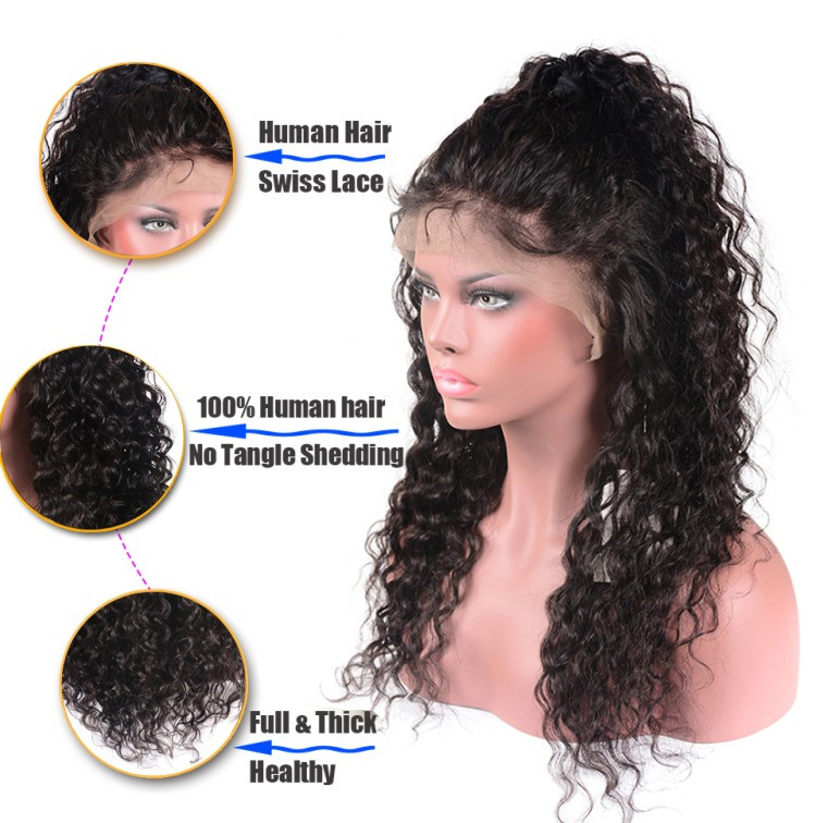 Usexy China Factory Wholesale Wigs Virgin Cuticle Aligned Hair Medium Swiss Lace Front Wig