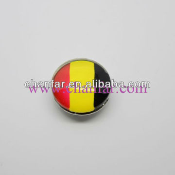 Glass & metal snap button charms