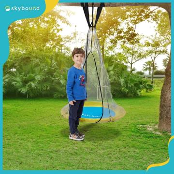 SkyBound 39 Inch Tree Swing Saucer Swing Yellow/Blue