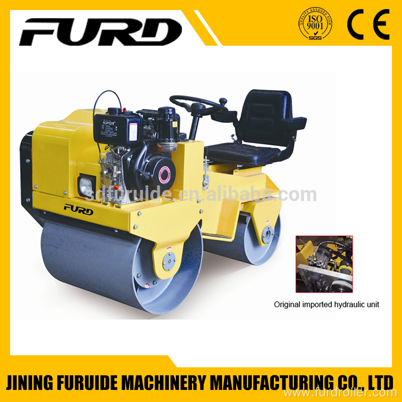 small hydraulic double drum vibratory road roller with seat