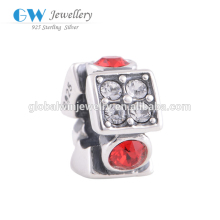 925 Sterling Silver Bead Crystal Rhinestone Bead Bracelet Jewelry