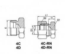 4C 4D Plug Hydraulic Hose Metal Fittings