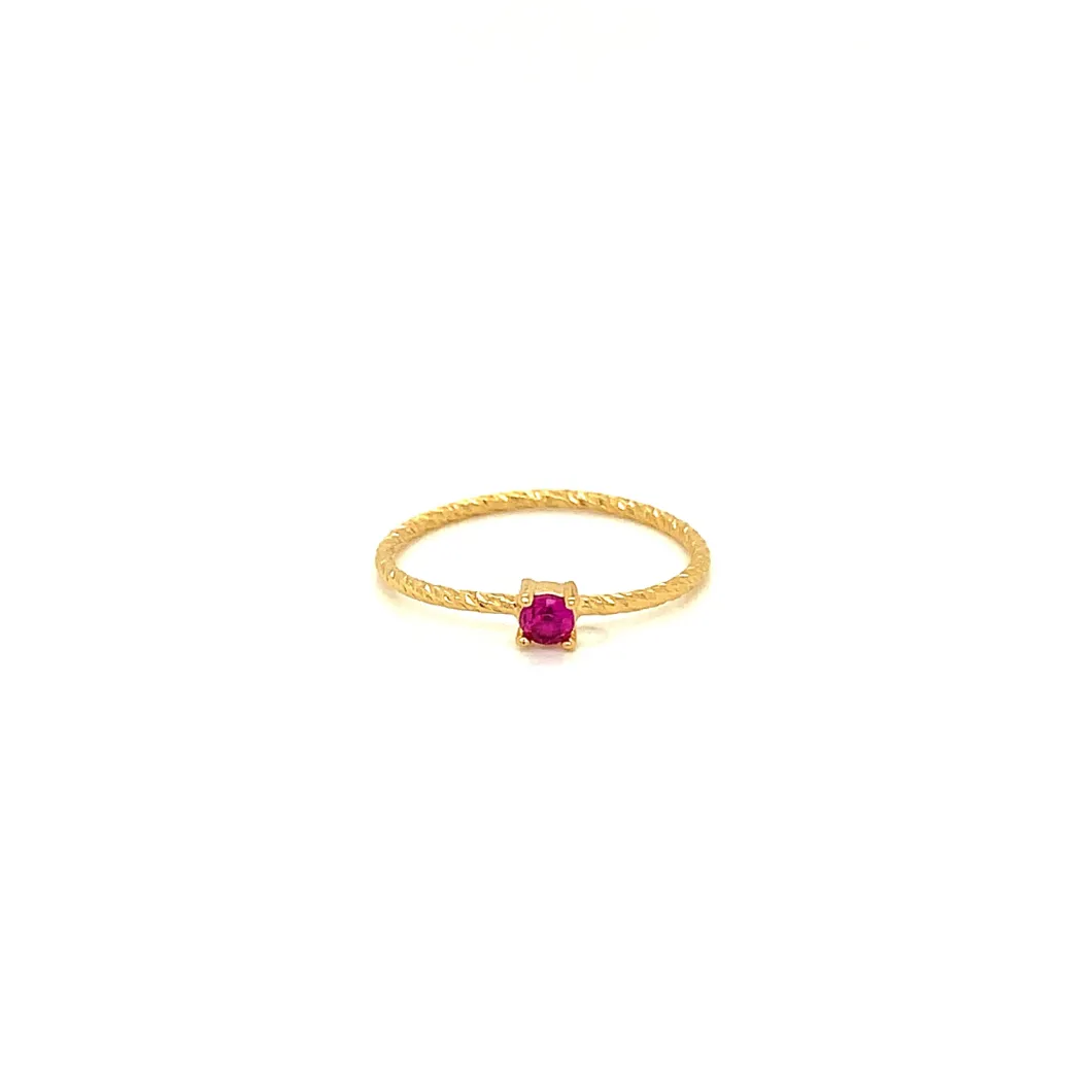 925 Silver Gold Plating Fashion Jewelry Ruby Ring for Jewelry Gift