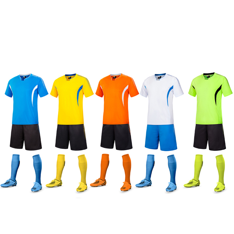 Blank Custom American Football Uniforms Sublimation Soccer Jersey Set Uniform Soccer Training Set With Low Price
