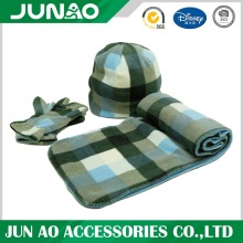 Winter fleece hat scarf and gloves set