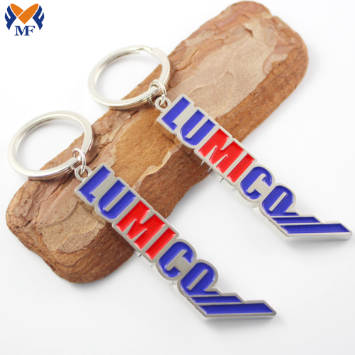 Metal letter charm keychain with own logo