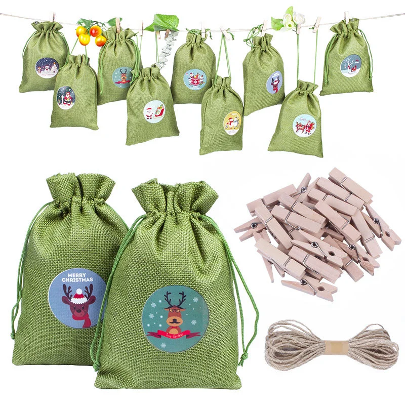 Wholesale Cheap Drawstring Linen Fabric Bags with Logo for Gift Packaging