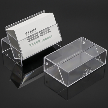 Plastic business name card Case Organizer PS Office Storage Desktop Name Card Display Holder