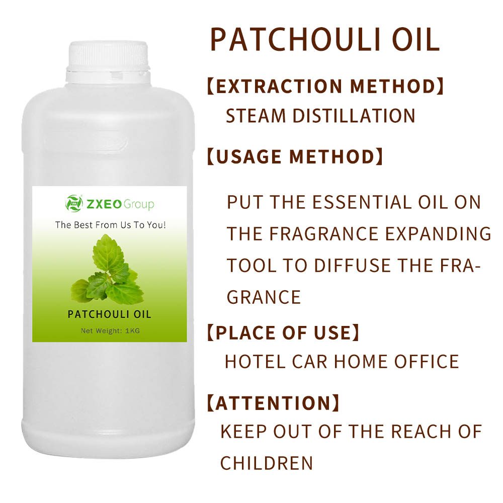 Venta caliente Botella de etiqueta privada Aceite esencial 100% puro aromaterapia de pachuli aceite esencial para masaje de spa Relájate