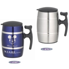 Black PP Lid Stainless Steel Bachelor Vacuum Flask