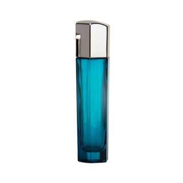 Contenitori cosmetici esagono in vetro blu con tappo argento