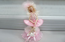 Pink Small Porcelain Doll Music Box Victorian For Girls Gift