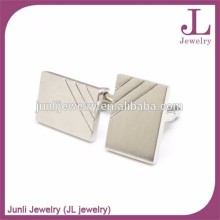 Rectangle Men Cufflink Blanks Cufflinks Silver Color Metal Cufflinks