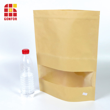 Pouch Kraft Bag Up Zip Lock Stand Up Dengan Tingkap