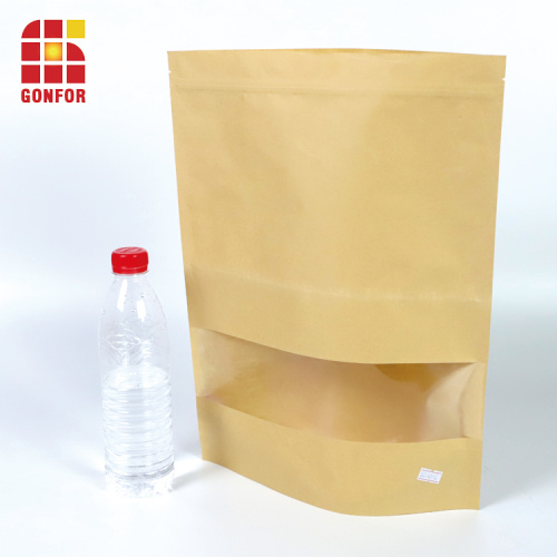 Pouch Kraft Bag Up Zip Lock Stand Up Dengan Tingkap