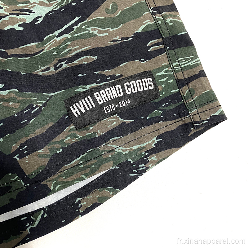 Vente en gros de shorts d&#39;entraînement camouflage personnalisés pour hommes de haute qualité